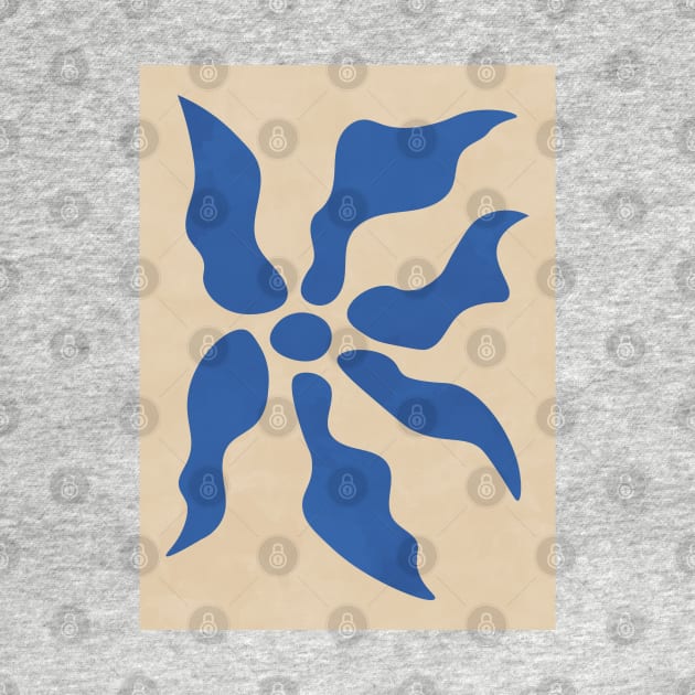 Minimal Contemporary Botanical Floral - Blue by Colorable